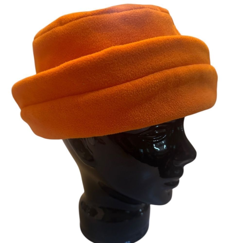 VINTAGE ORANGE ORANGE FABRIC LINED POLY FLOPPY VERSITILE BUCKET HAT - Picture 4 of 10